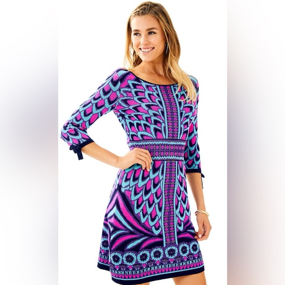 Lilly Pulitzer Dresses & Skirts - Lilly Pulitzer | Escala Silk Cotton Blend Sweater Dress Size Small